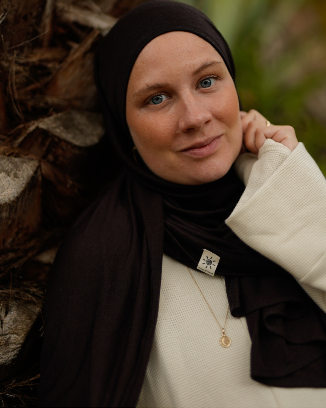 Hijab en laine mérinos "Merina" (ganache)