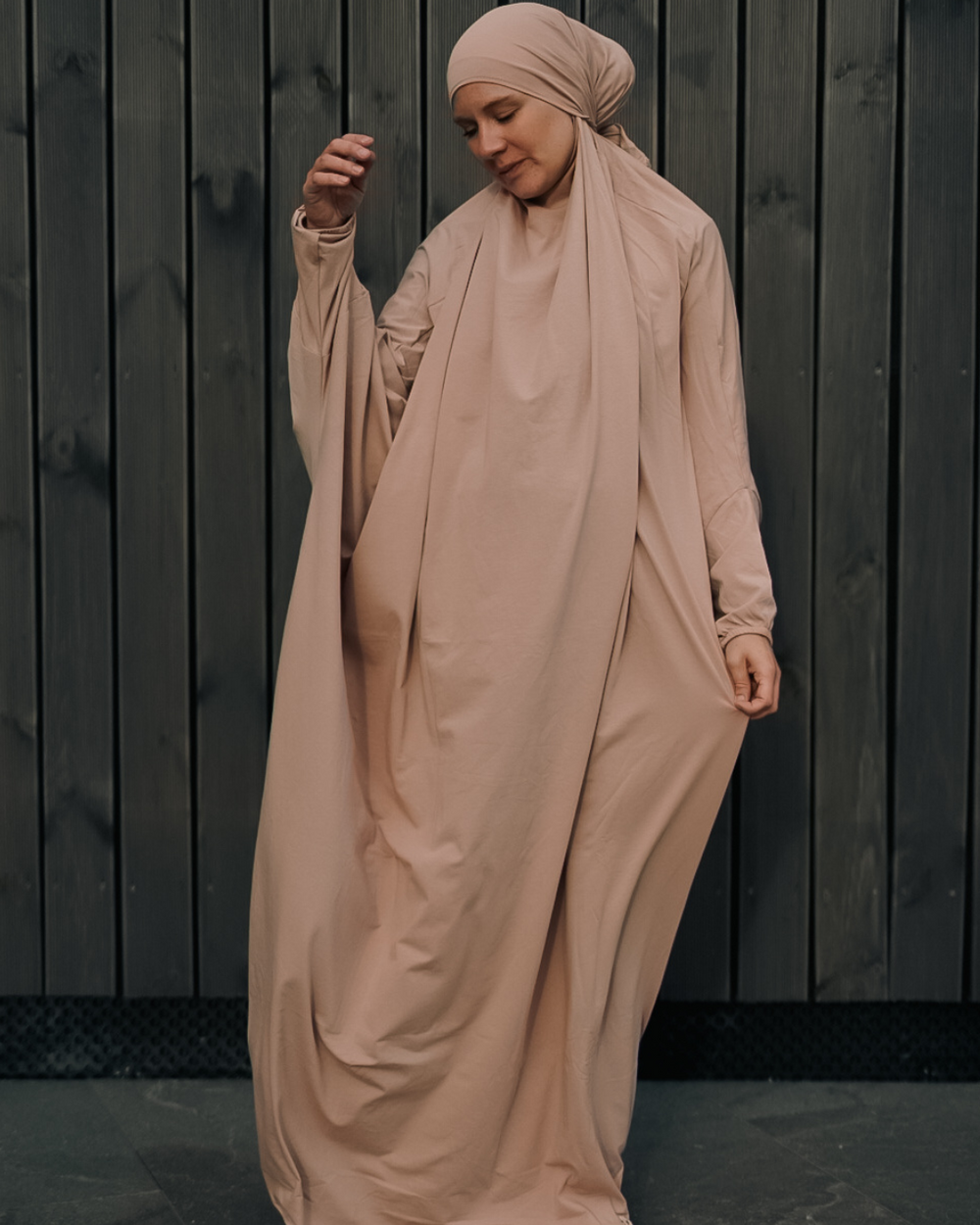 Robe de prière / jilbab en coton bio (Light Taupe)