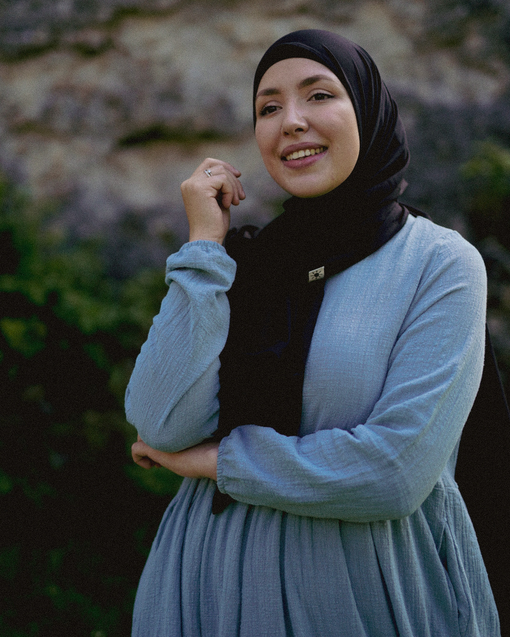 Hijab "Hava" en jersey léger 100% coton bio (Black Night)