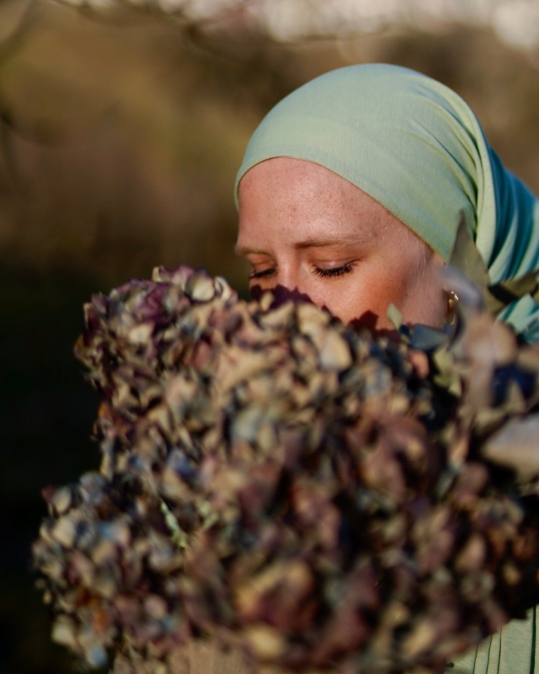 Hijab "Hava" en jersey léger 100% coton bio - Iced Green