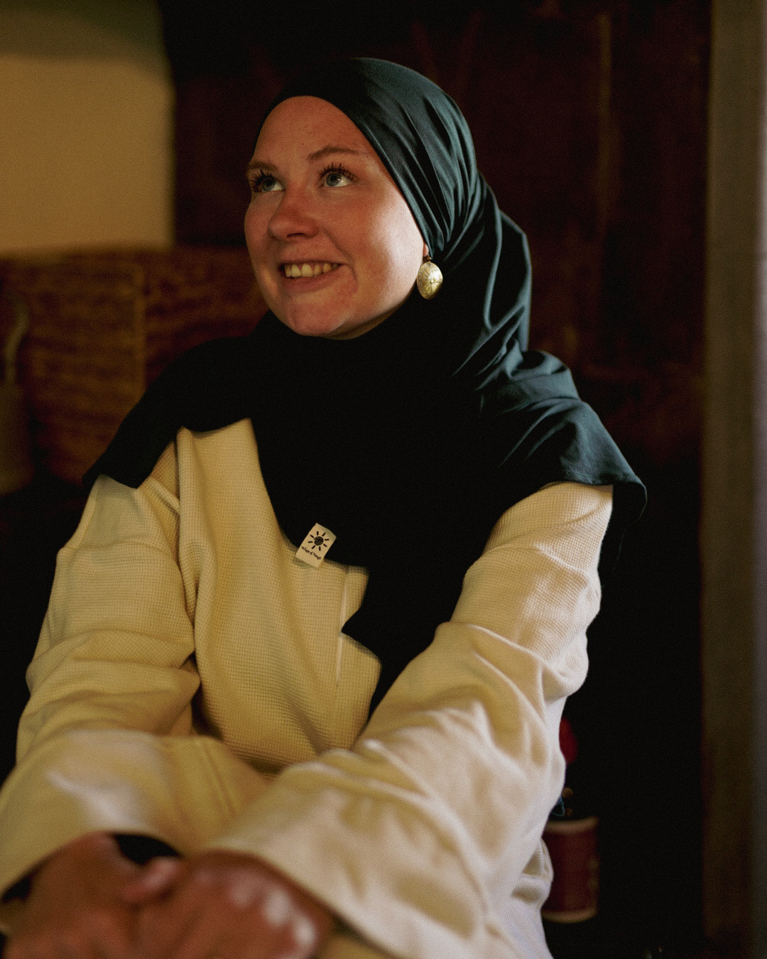 Hijab léger en jersey « Hava » 100 % coton biologique (Magical Forest)