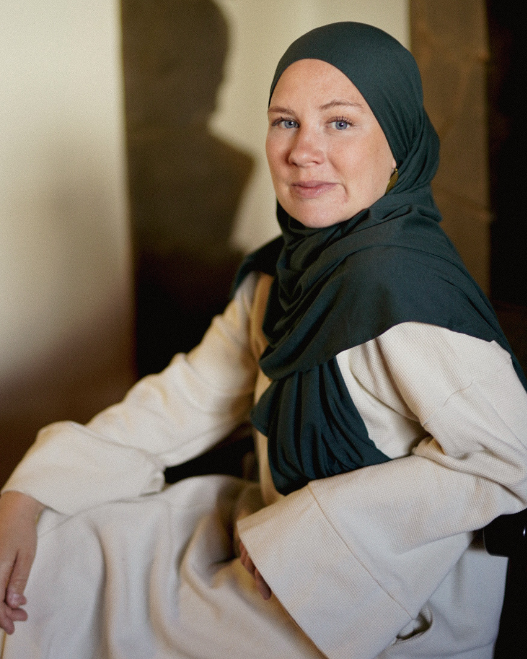 Hijab léger en jersey « Hava » 100 % coton biologique (Magical Forest)