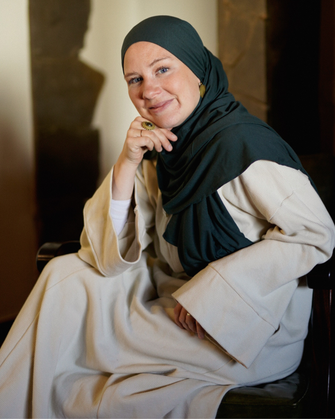 Hijab léger en jersey « Hava » 100 % coton biologique (Magical Forest)