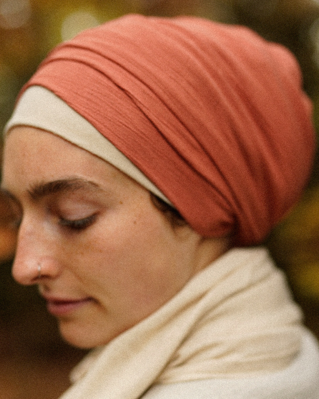 Crinkle Chiffon Hijab "Sandy" de viscose et de lin (Fox Red)