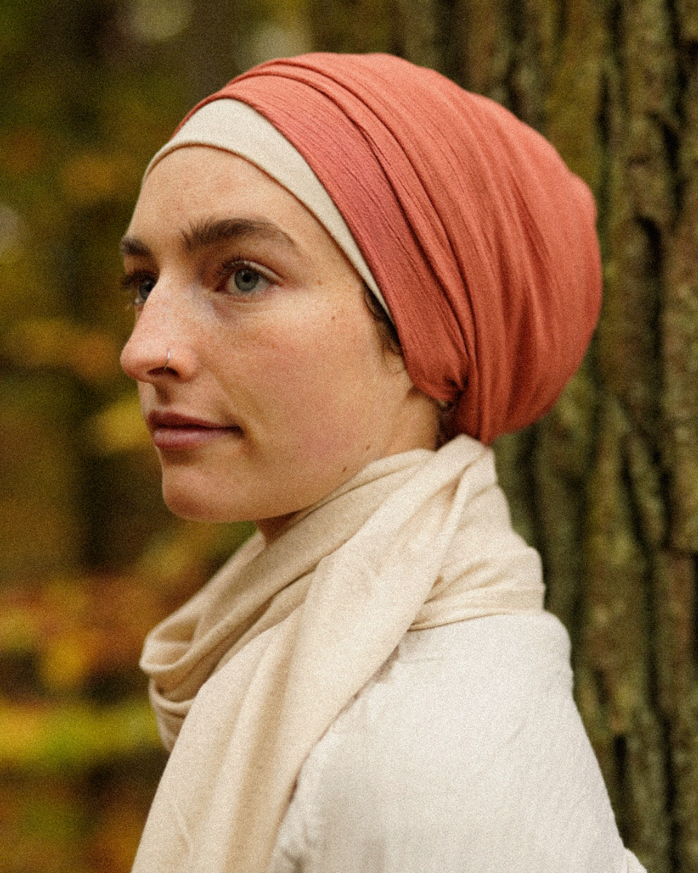Crinkle Chiffon Hijab "Sandy" de viscose et de lin (Fox Red)