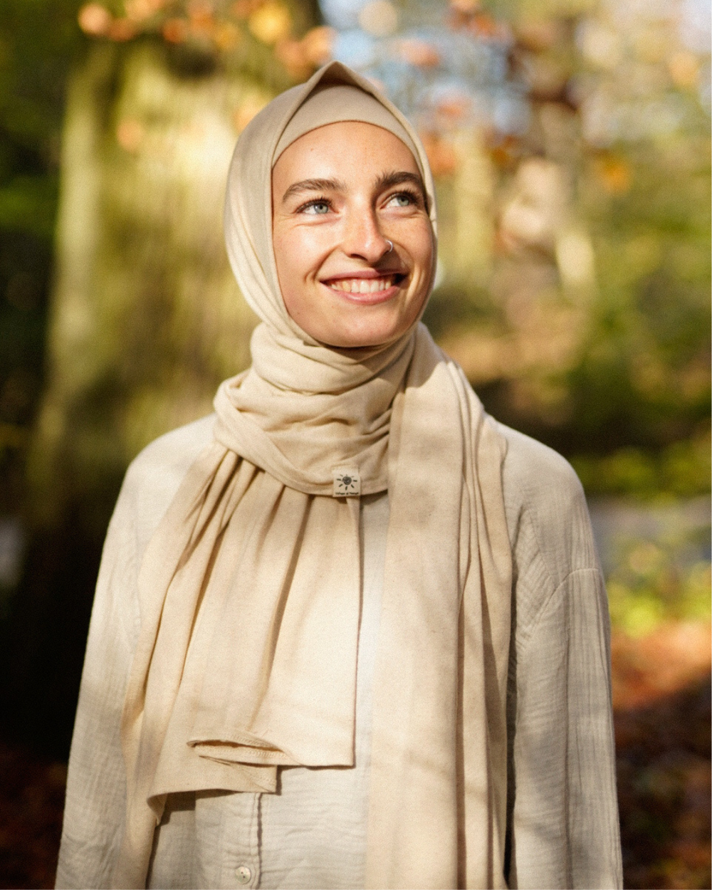 Hijab en jersey de coton et de lin - "Vanilla