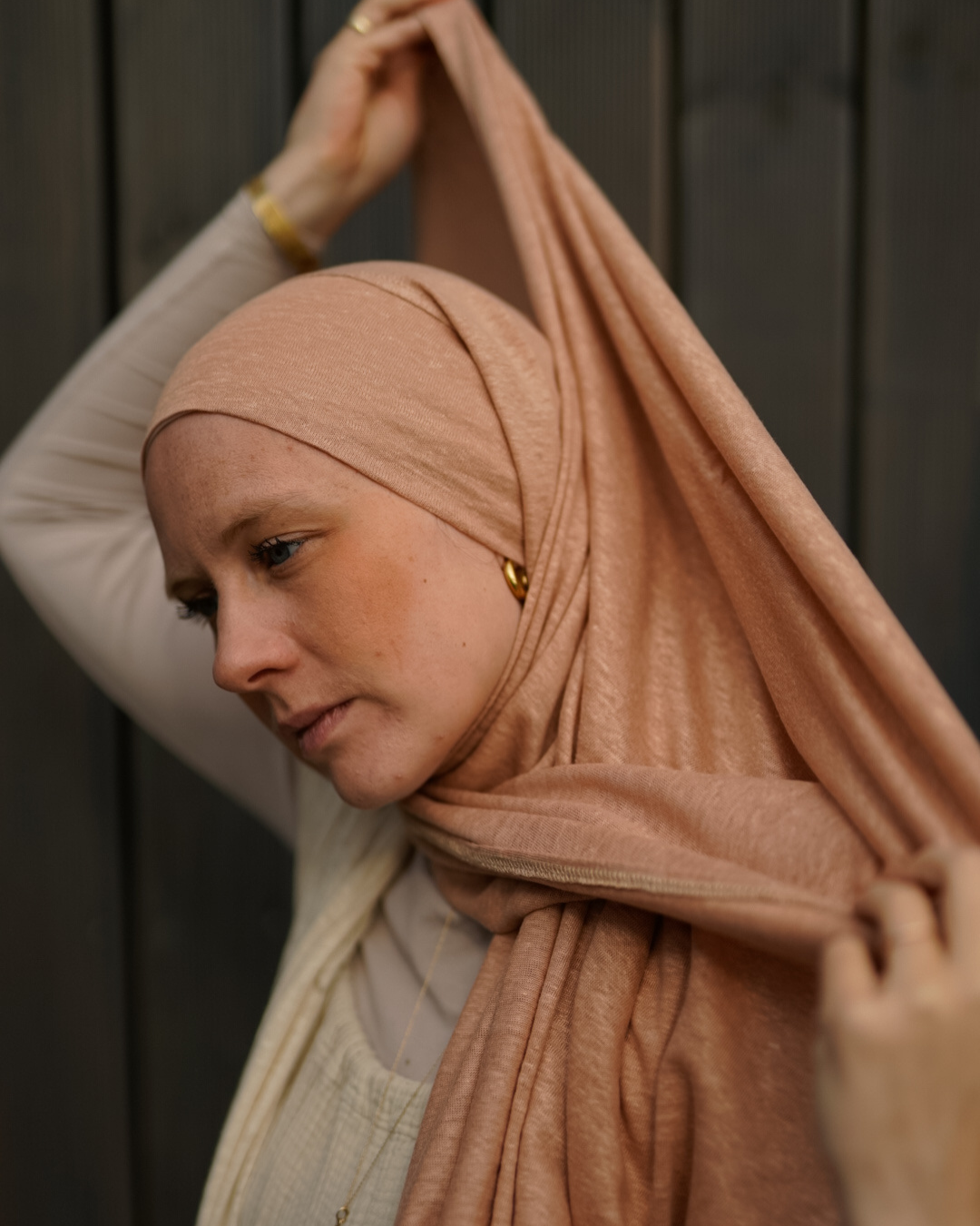 Hijab instantané "Leena" - 100% lin - Calima Rose