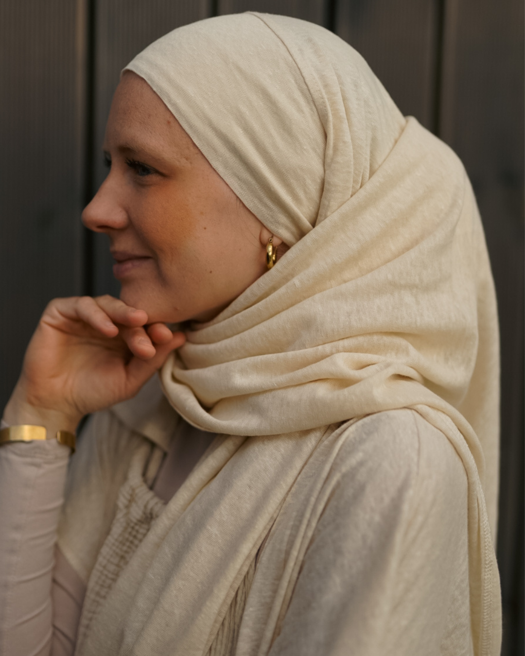 Hijab instantané "Leena" - 100% lin - Summer Sand