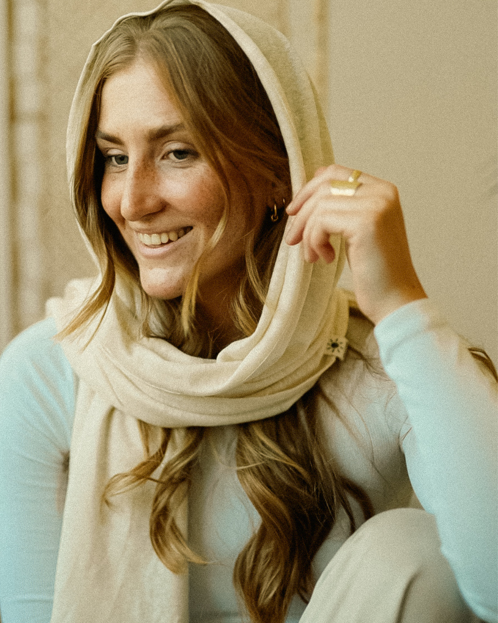 Hijab en jersey "Leena" - 100% lin - Summer Sand