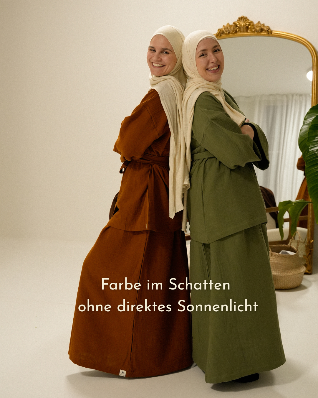 Ensemble deux pièces en mousseline « Juniper » en coton biologique (caramel)