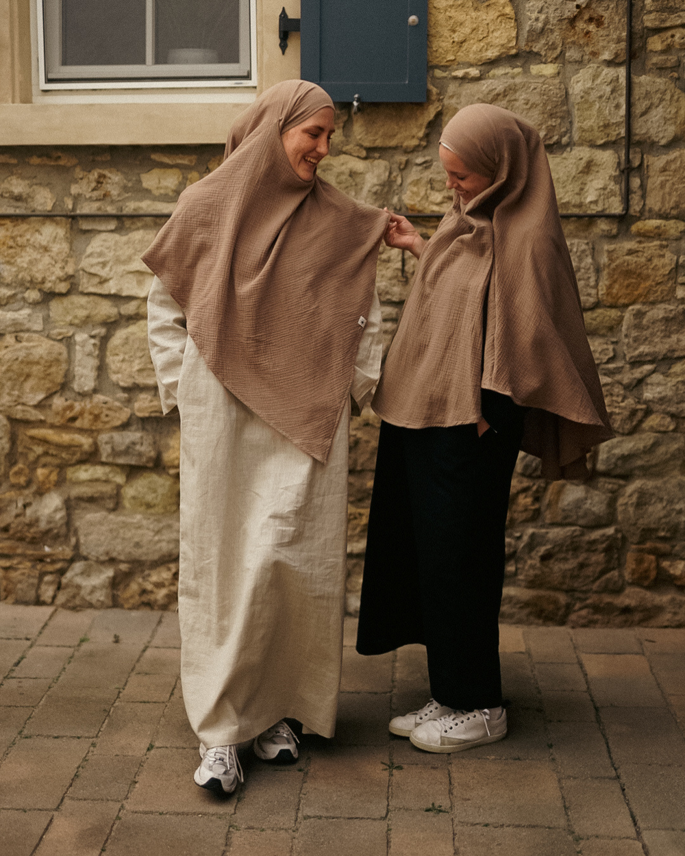 Mousseline Khimar en coton bio Taupe