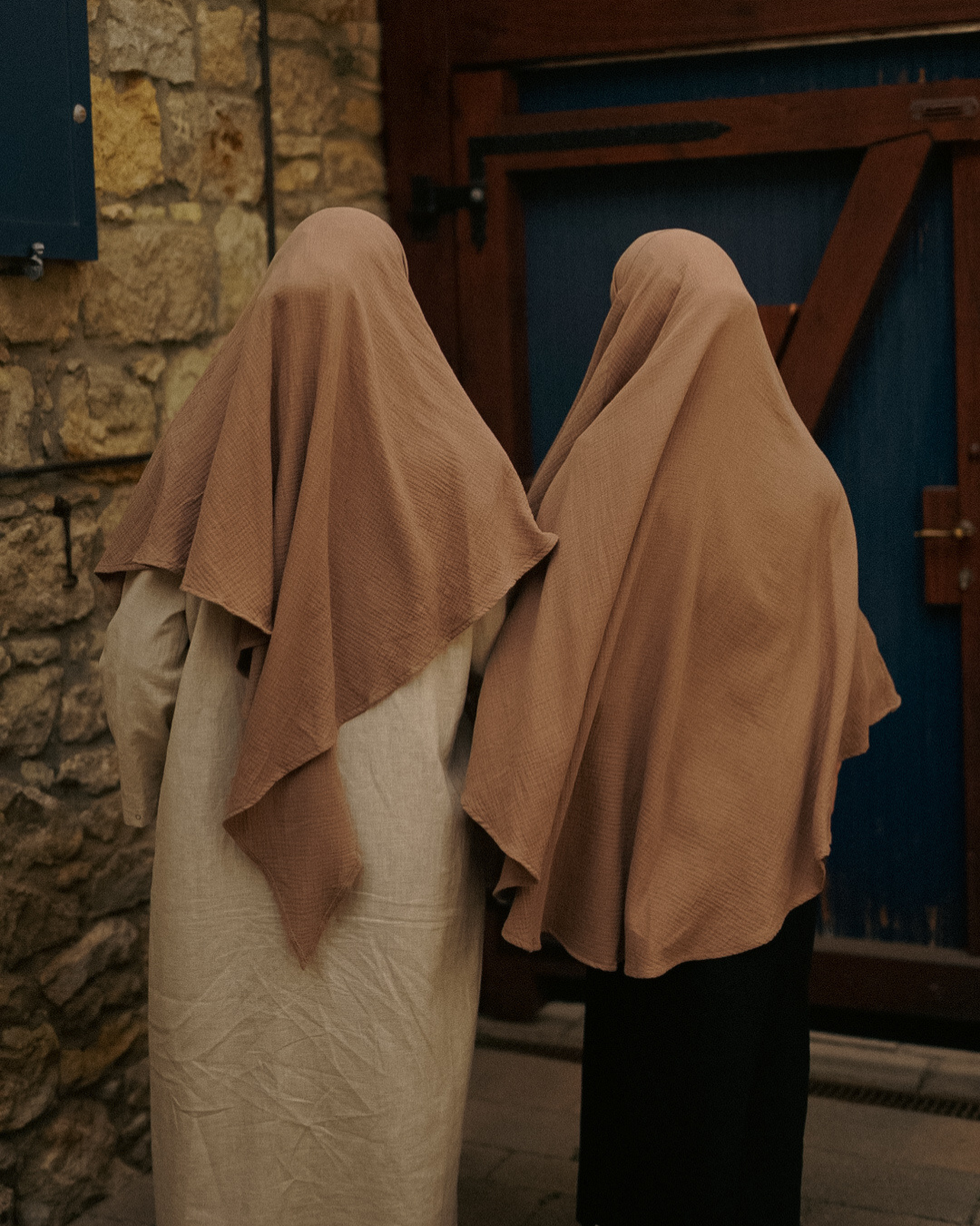 Mousseline Khimar en coton bio Taupe