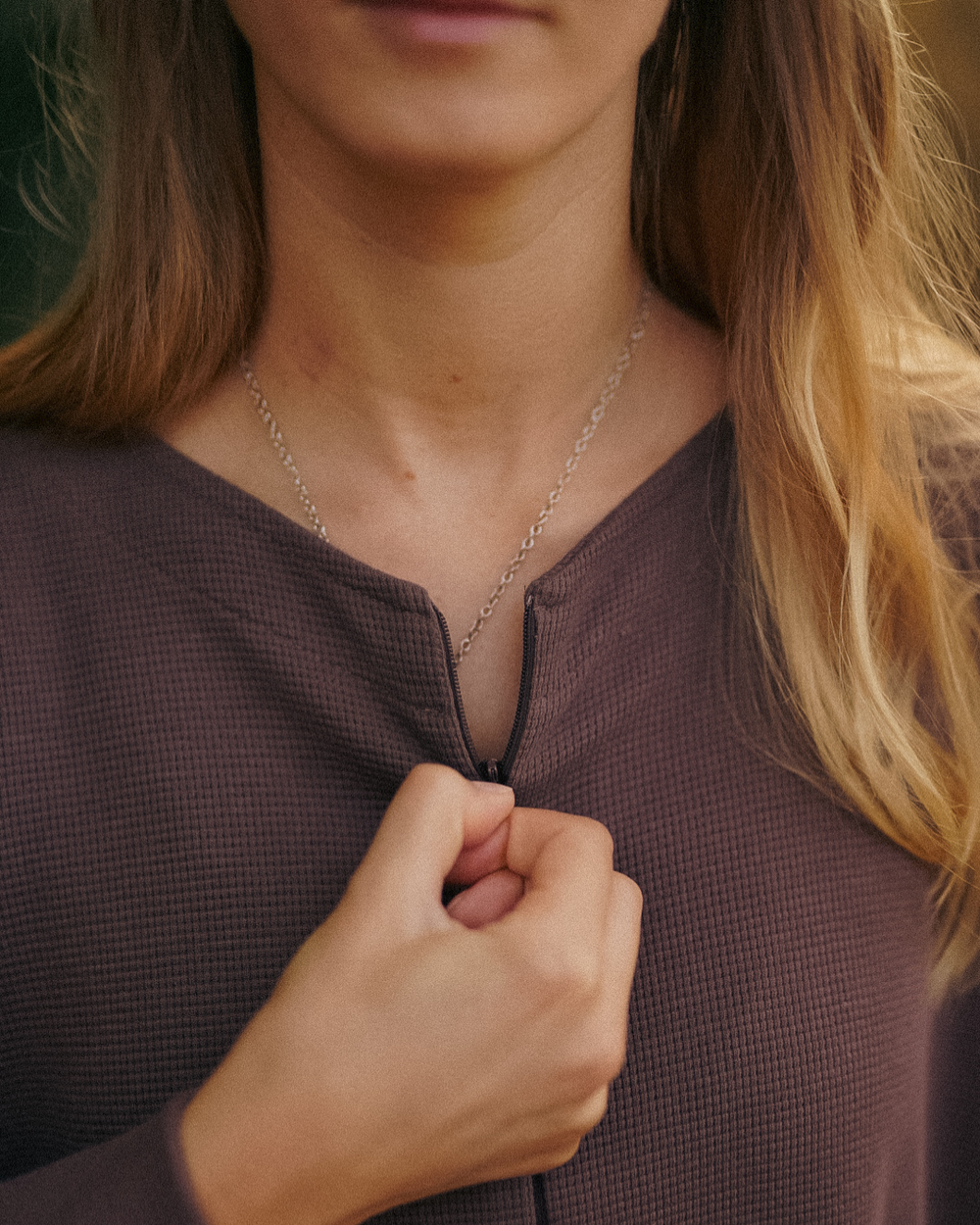 Abaya chaude "Laila" en coton bio (Mousse au Chocolat)