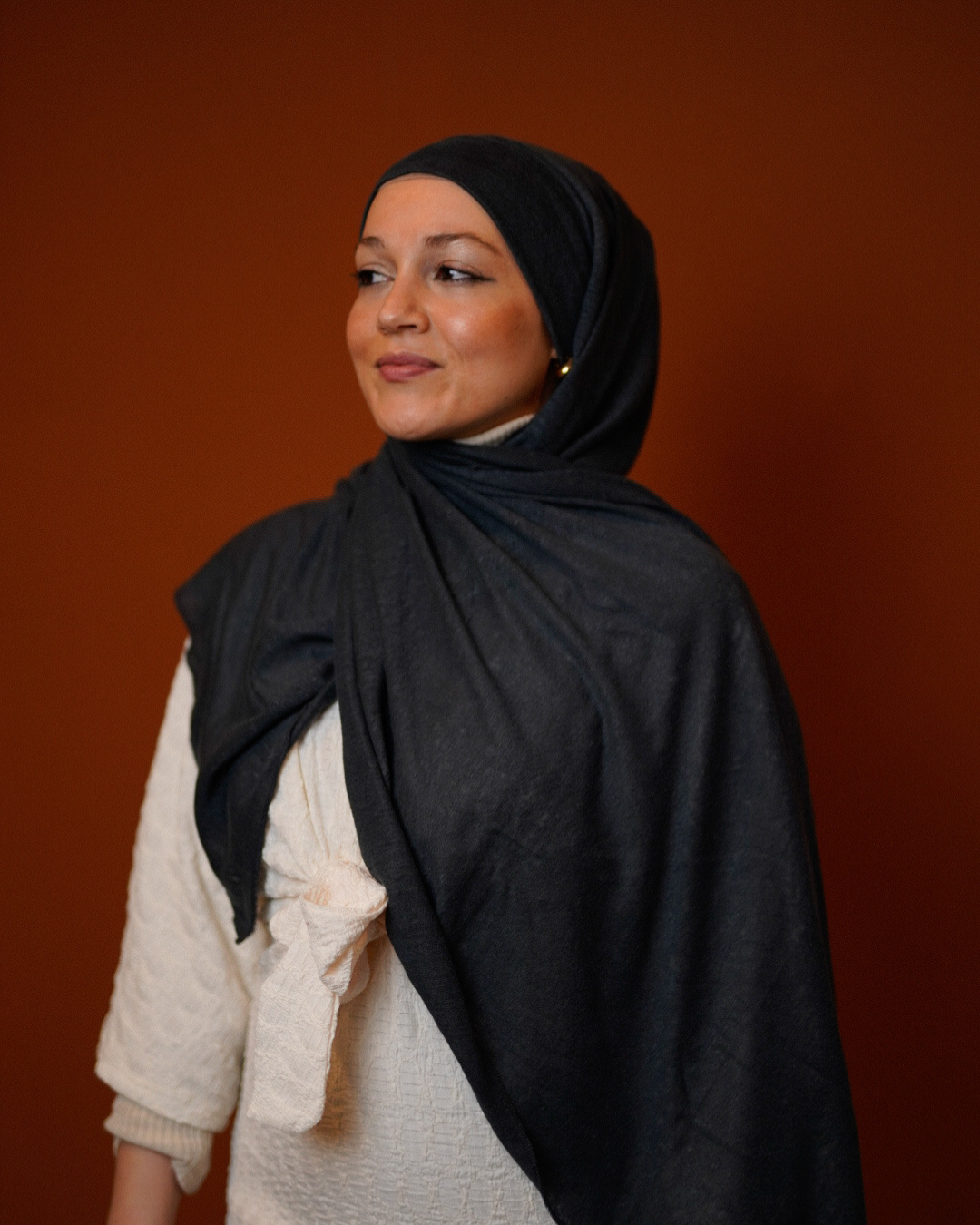 Hijab instantané "Leena" - 100% lin - Stone