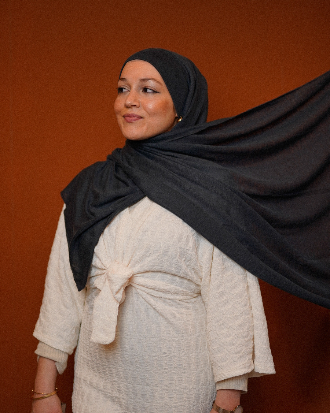 Hijab instantané "Leena" - 100% lin - Stone