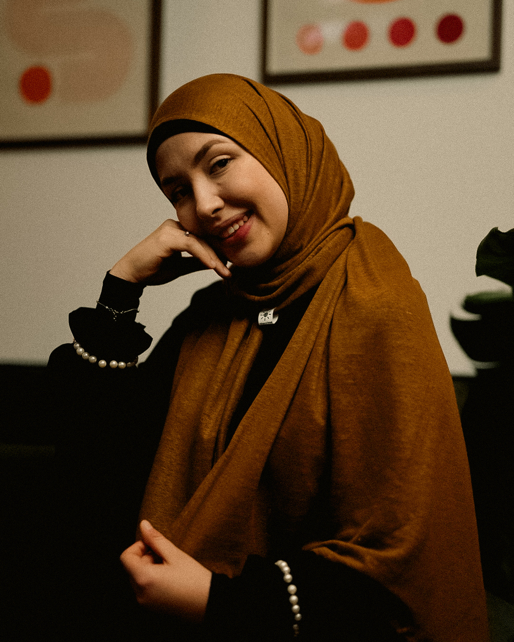 Hijab en jersey "Leena" - 100% lin - teck