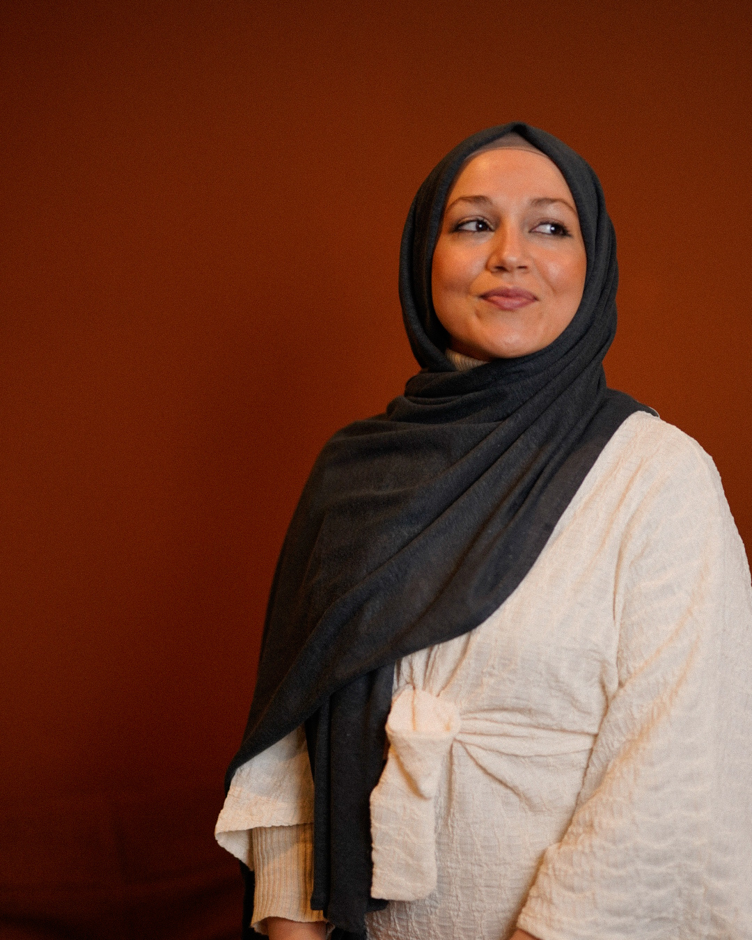 Hijab en jersey "Leena" - 100% lin - Stone