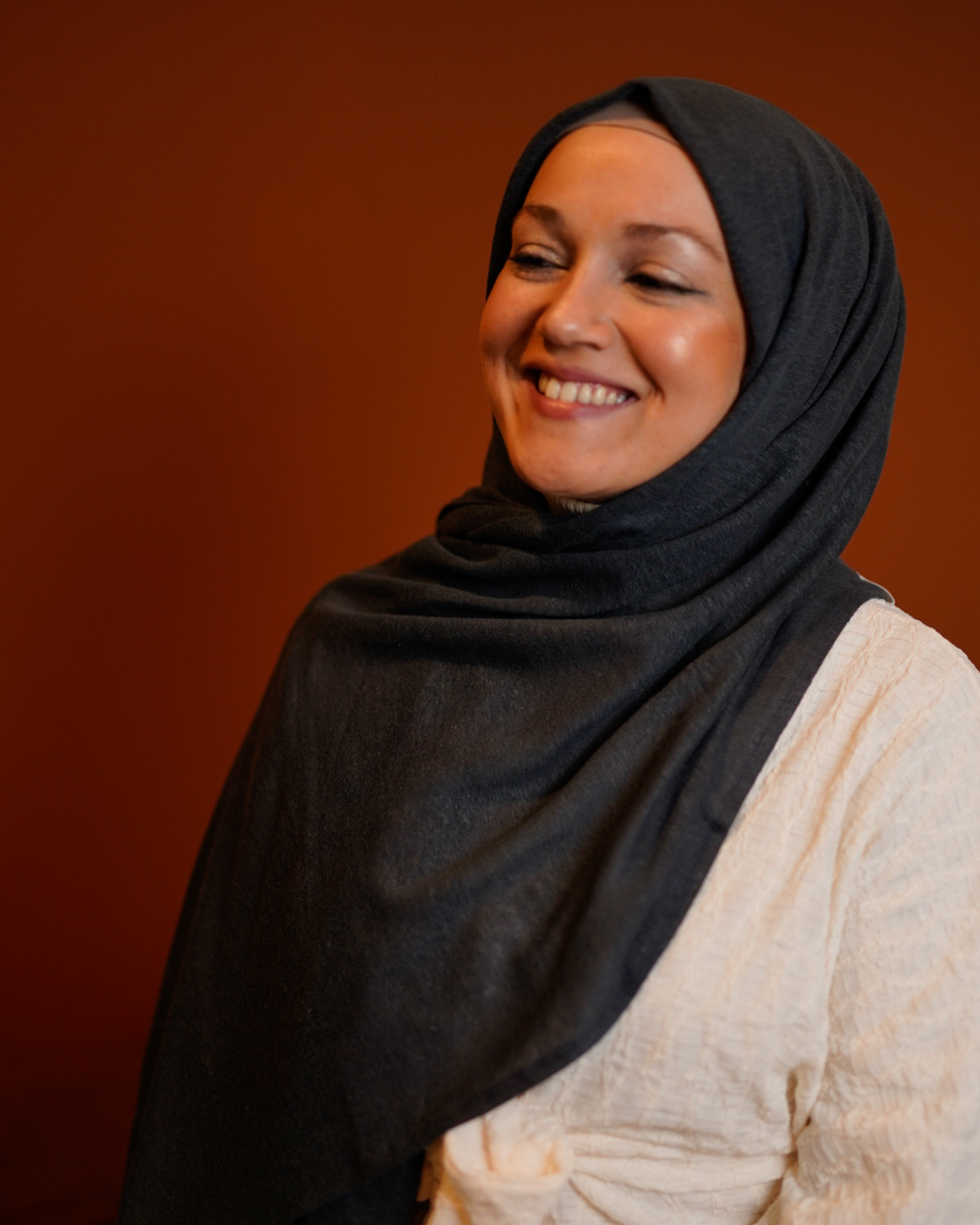 Hijab en jersey "Leena" - 100% lin - Stone
