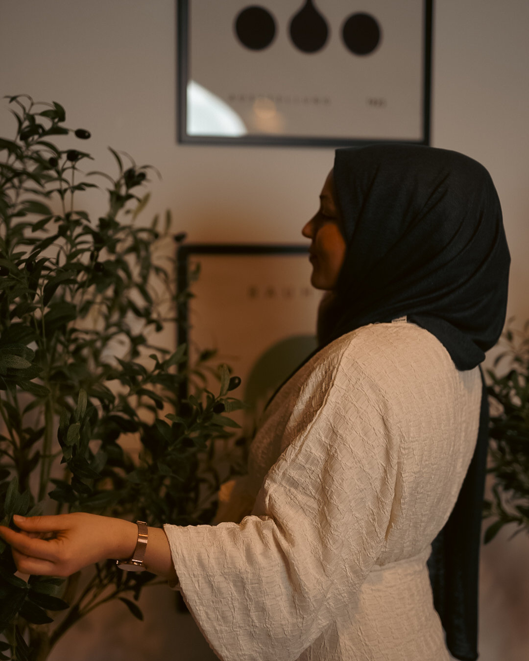 Hijab en jersey "Leena" - 100% lin - Stone