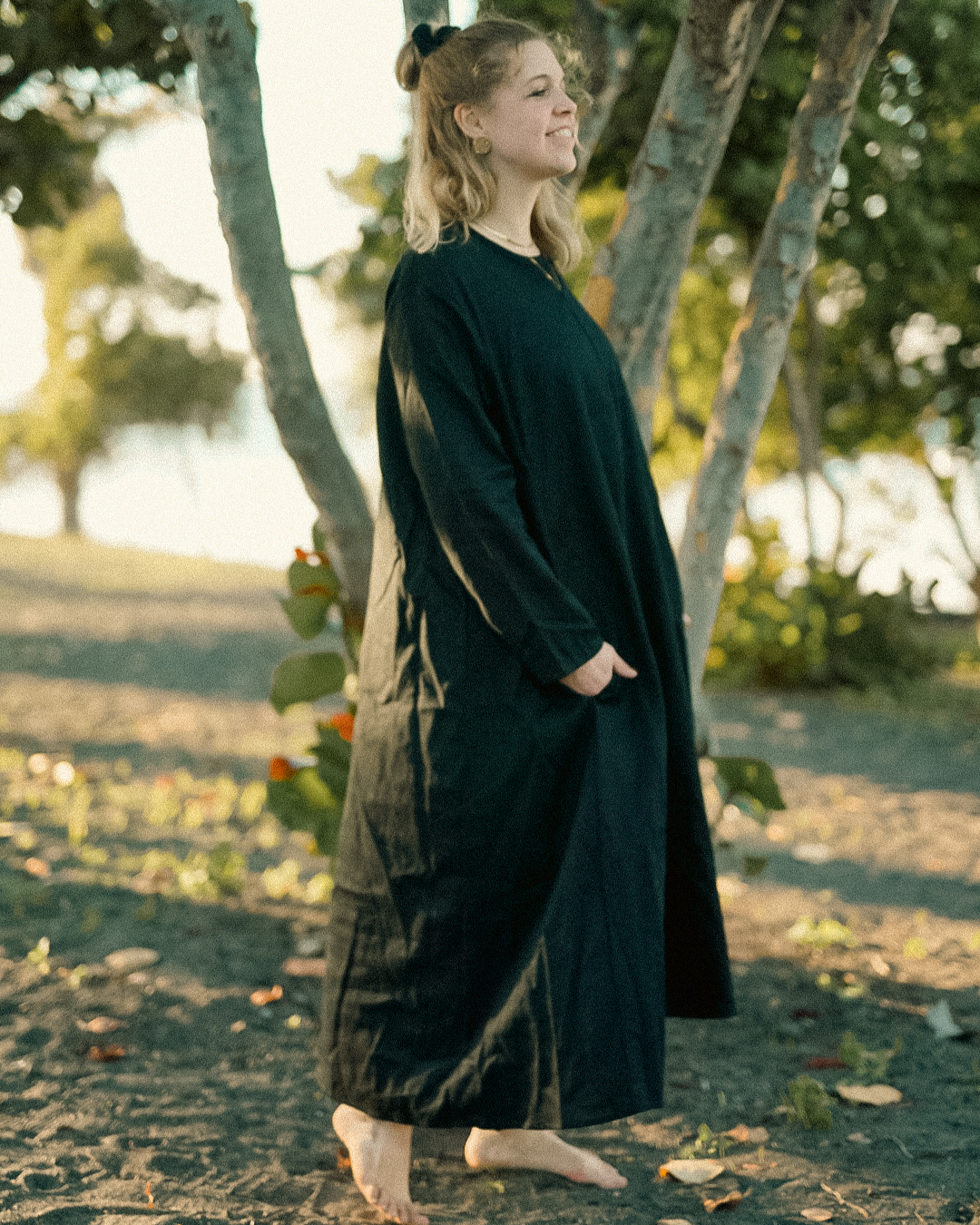 Robe tunique en lin et coton « Amba » (Volcanic Sand)