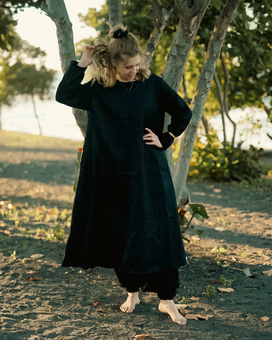 Robe tunique en lin et coton « Amba » (Volcanic Sand)