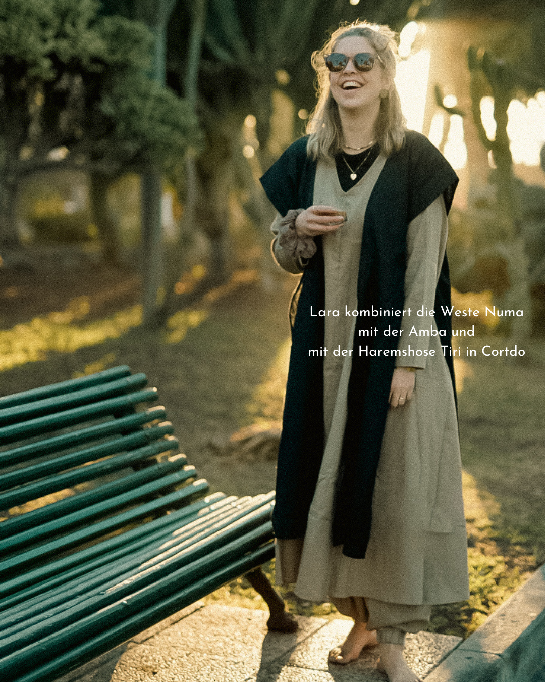 Gilet en lin et coton « Numa » (Volcanic Sand)