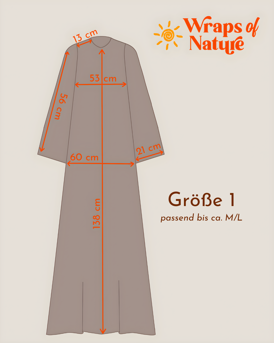 Abaya en lin "Alma" avec coton - natural