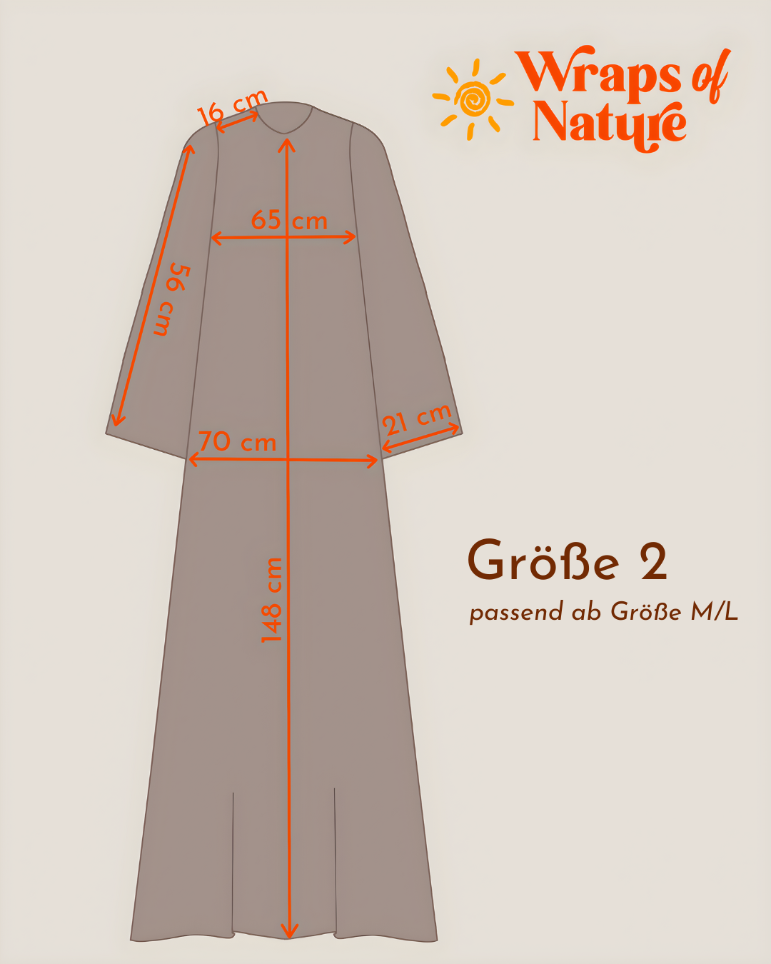 Abaya en lin "Alma" avec coton - natural