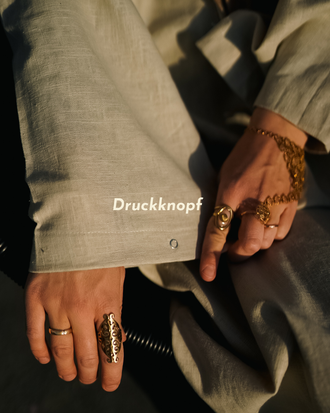 Abaya en lin "Alma" avec coton - natural