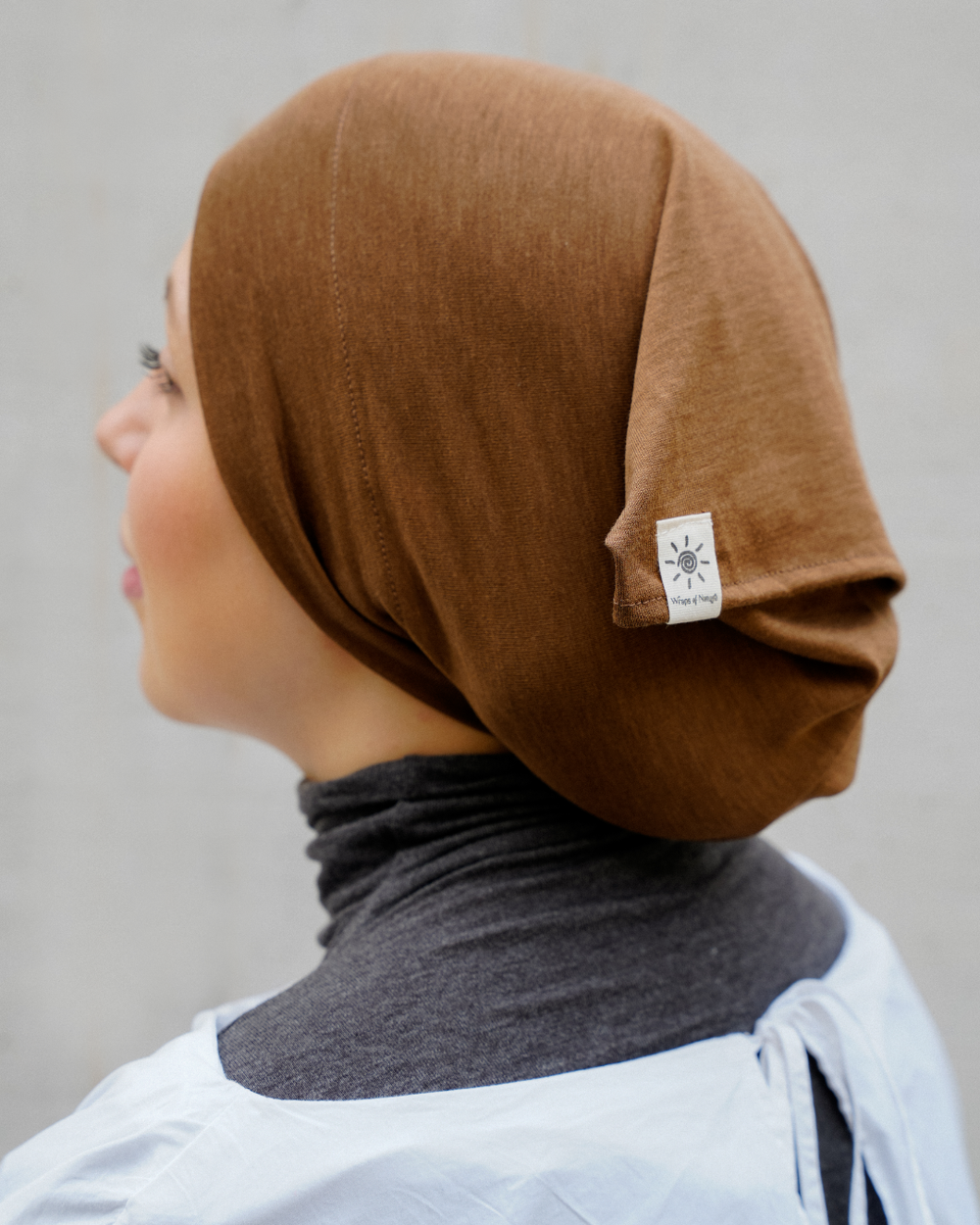Bonnet tubulaire en soie et coton bio "Mariposa" (Chestnut)