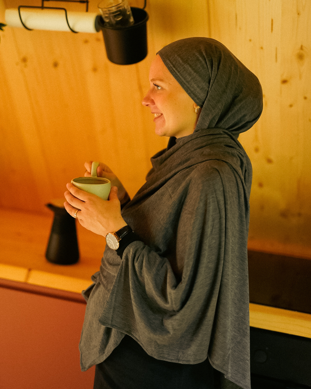 "Mariposa" XXL en soie et coton bio (Grey Melange)