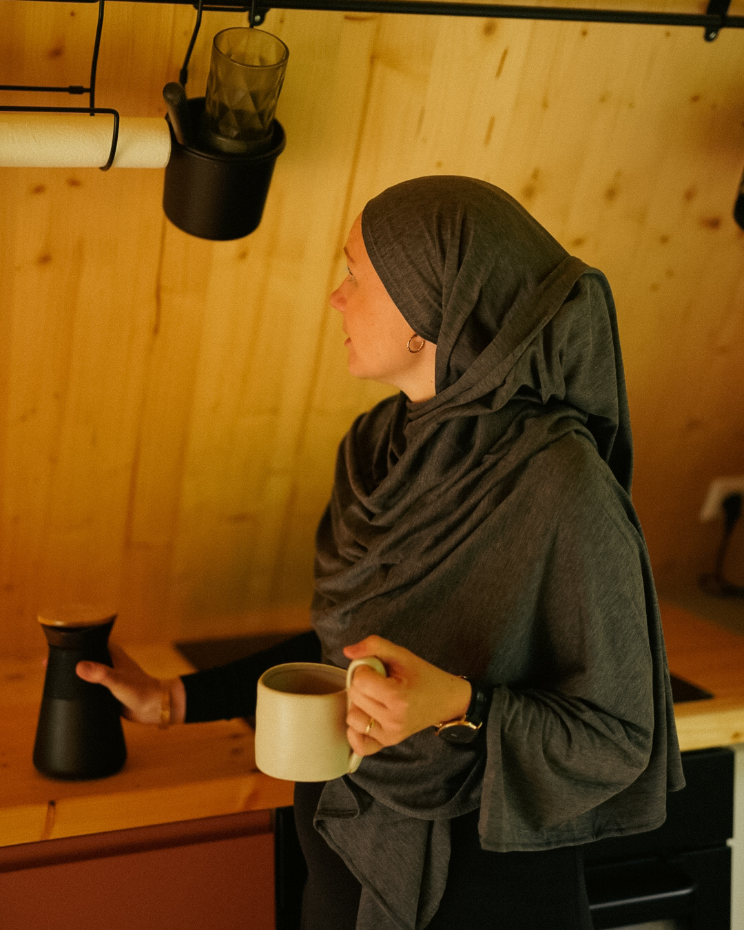 "Mariposa" XXL en soie et coton bio (Grey Melange)