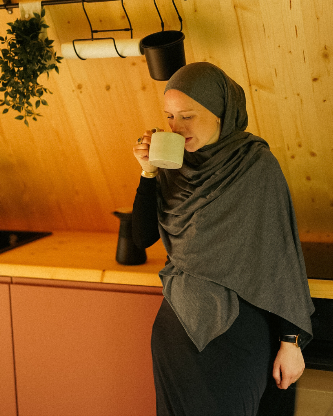 "Mariposa" XXL en soie et coton bio (Grey Melange)