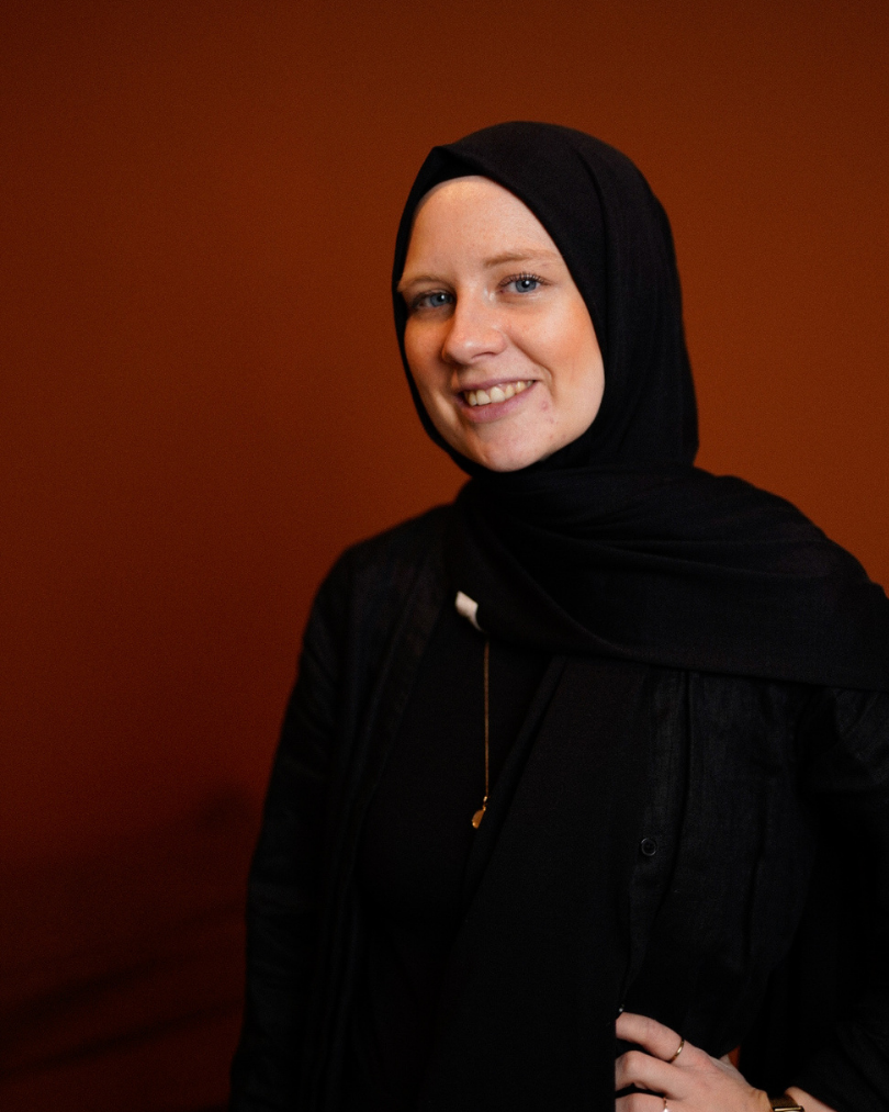 Hijab en jersey premium "Mariposa" en soie et coton bio (Black)