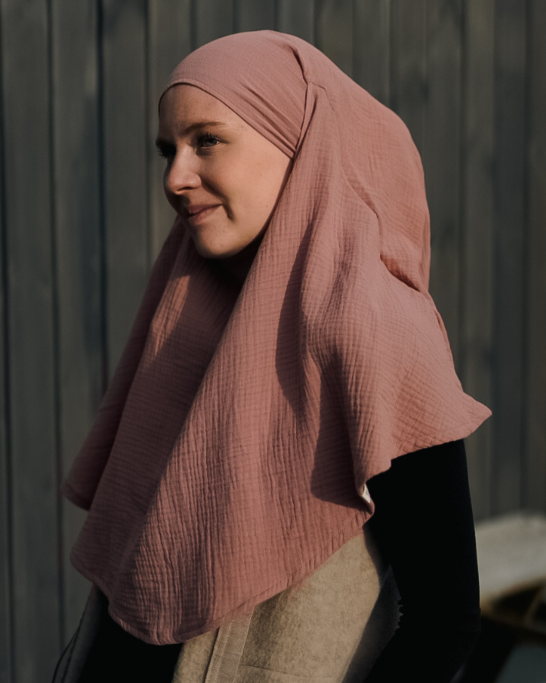 Mini mousseline Khimar (Old Blush)