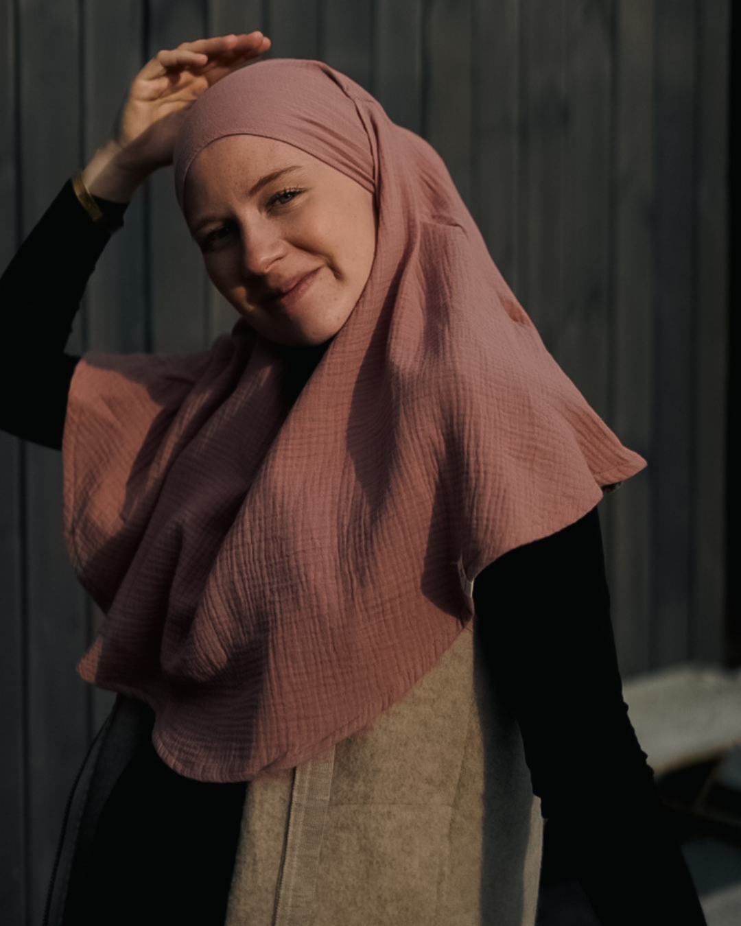 Mini mousseline Khimar (Old Blush)