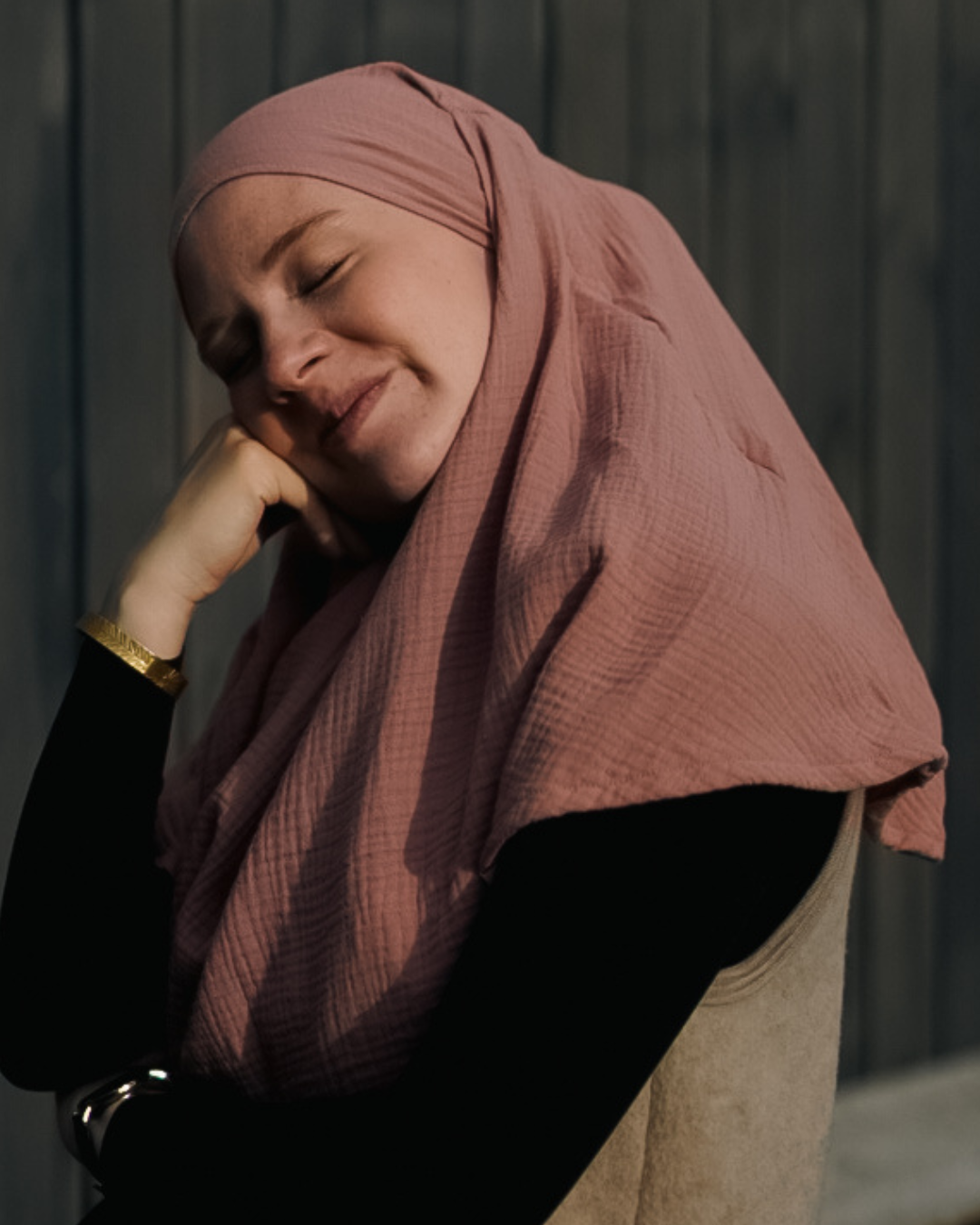Mini mousseline Khimar (Old Blush)