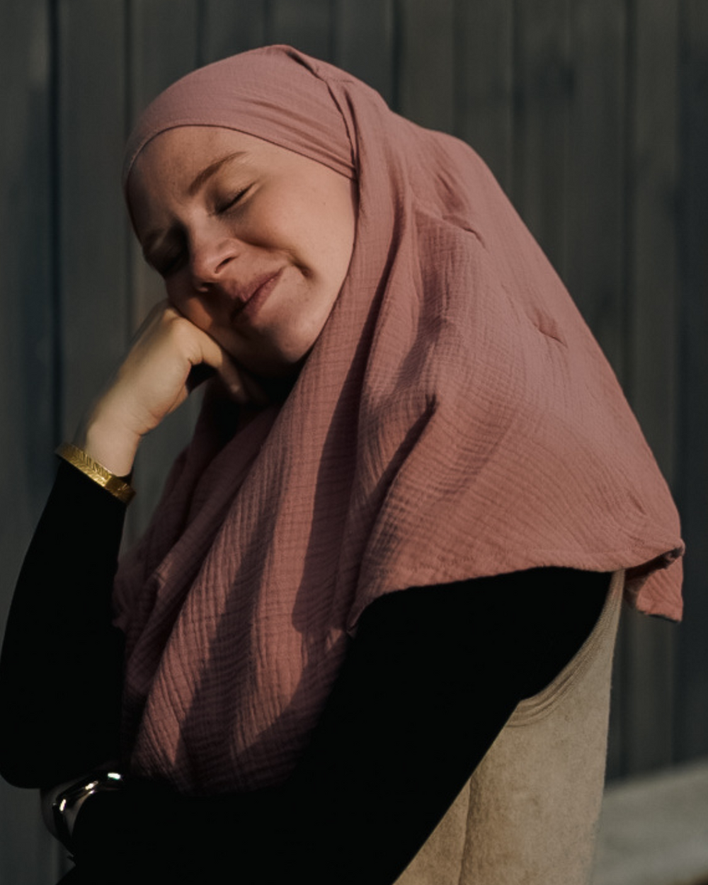 Mini mousseline Khimar (Old Blush)