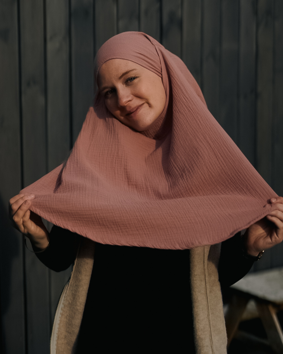 Mini mousseline Khimar (Old Blush)