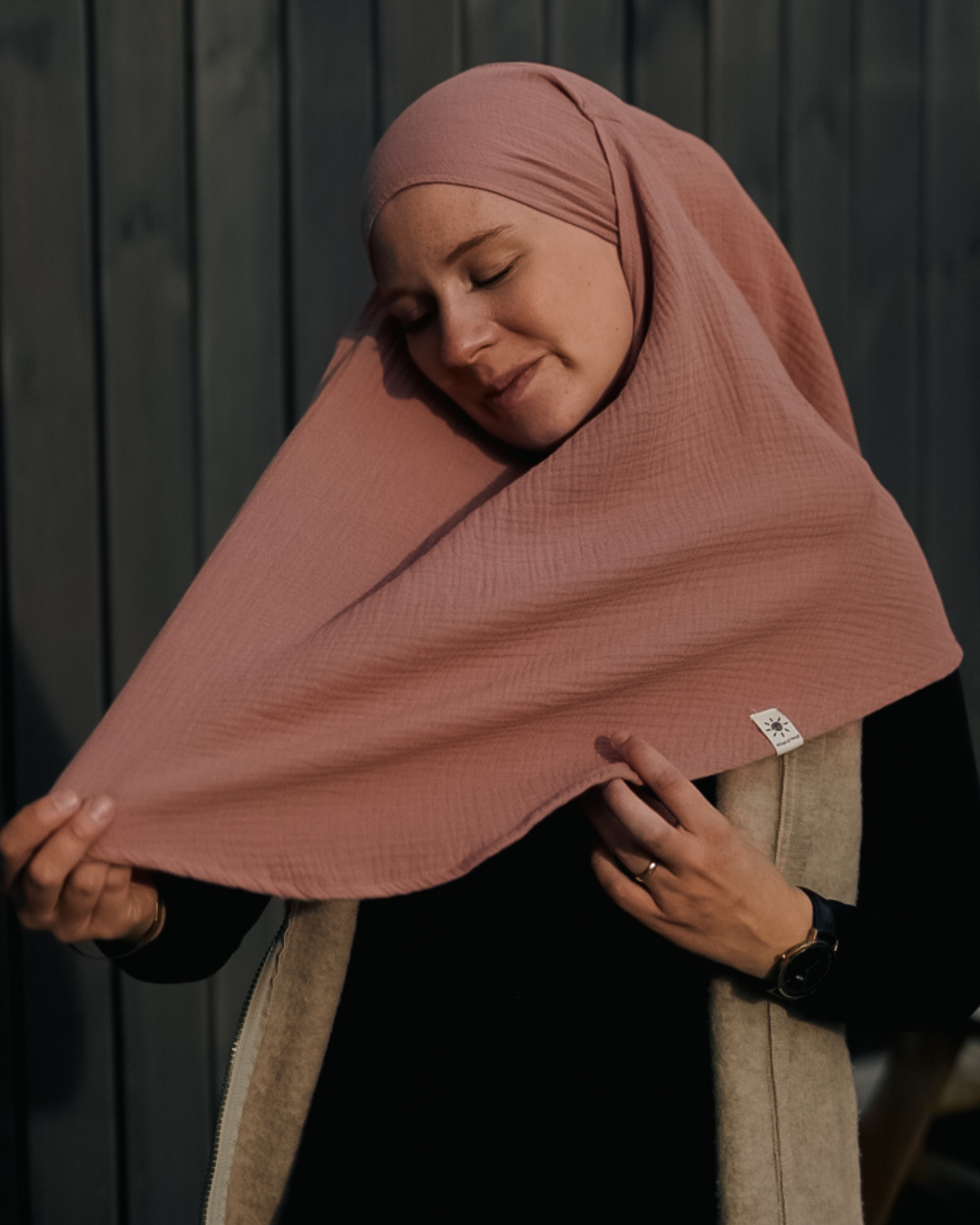 Mini mousseline Khimar (Old Blush)