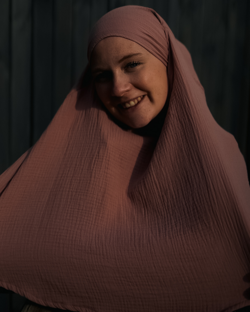 Mini mousseline Khimar (Old Blush)