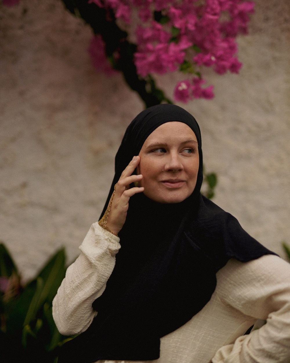 Mini Khimar Sandy en viscose et lin (Black)