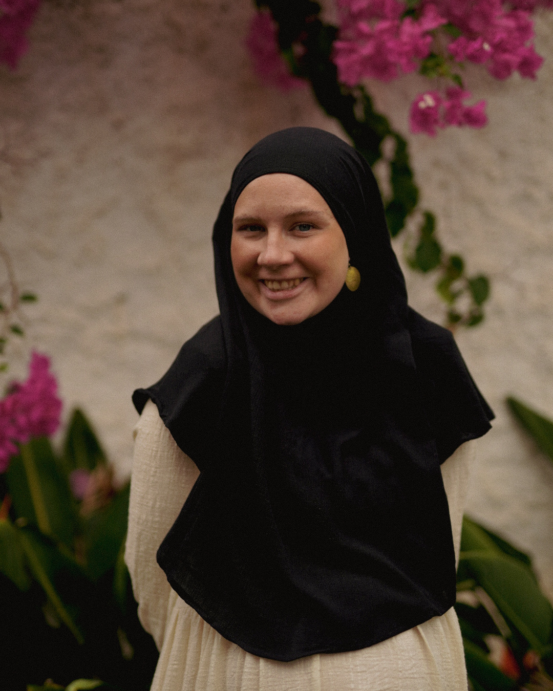 Mini Khimar Sandy en viscose et lin (Black)