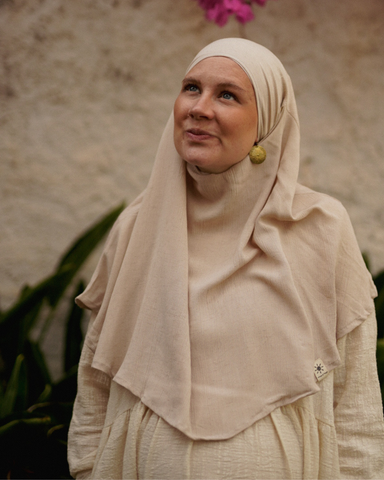 Mini Khimar Sandy en viscose et lin (Linen Beige)