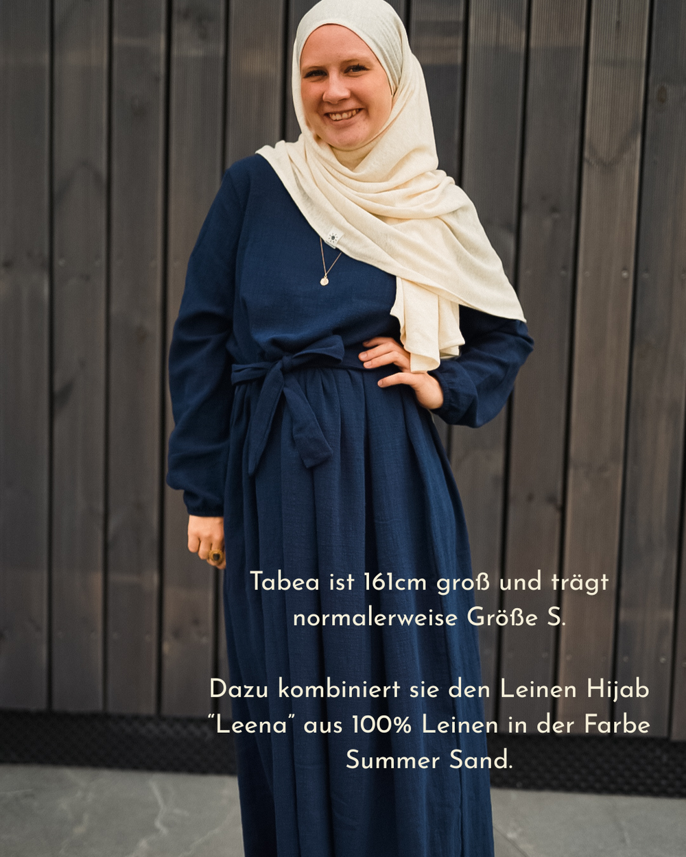 Cotton Abaya "Maya" en coton (Navy)