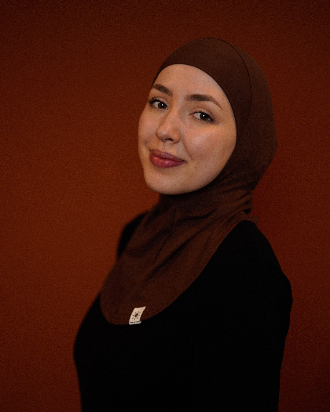 Bonnet Ninja - coton bio - chocolat