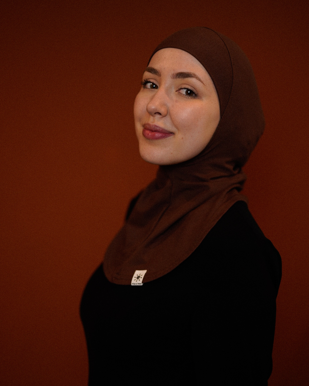 Bonnet Ninja - coton bio - chocolat