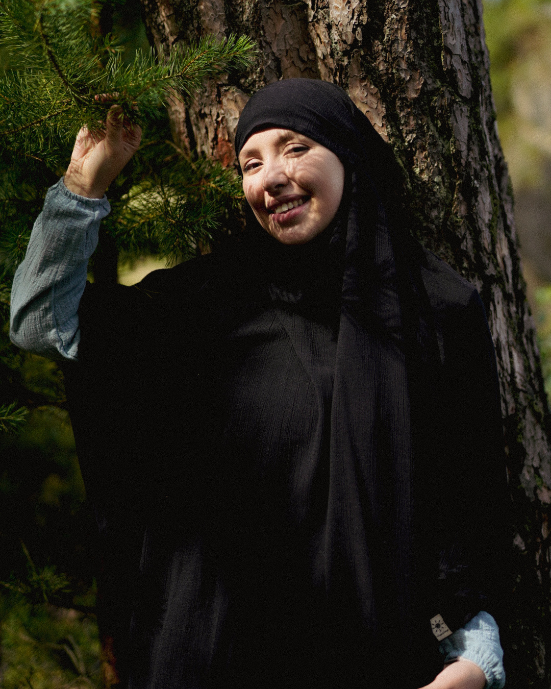 Khimar Sandy en viscose et lin (Black)