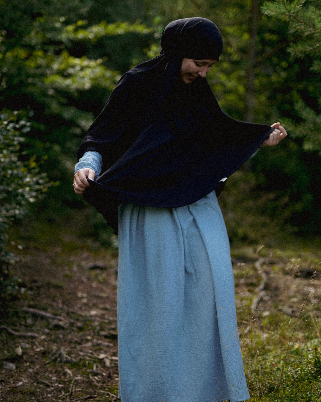 Khimar Sandy en viscose et lin (Black)