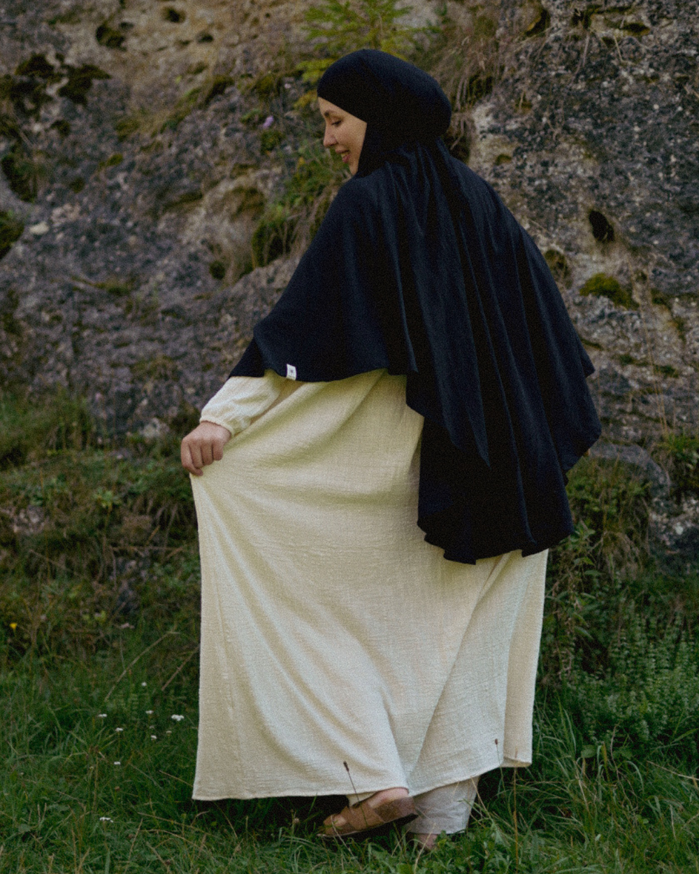 Khimar Sandy en viscose et lin (Black)